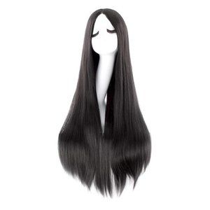 40 Inch/ 100 cm Carve Long Straight Cosplay Wig Anime Costume Party Wig (Black)